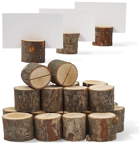 THE TWIDDLERS - 50 rustikale Tischkarten-Namenshalter aus Kiefernholz & 50 Tischkarten für Tischnummern & Sitzordnung bei Hochzeiten & Veranstaltungen - 100er Pack