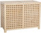 CLP Wäschebox I Wäschetruhe Und Aufbewahrungsbox Aus Holz I Moderner Wäschesammler Mit Deckel I Wäschebehälter Mit Gitter Zur Belüftung, Größe:XL