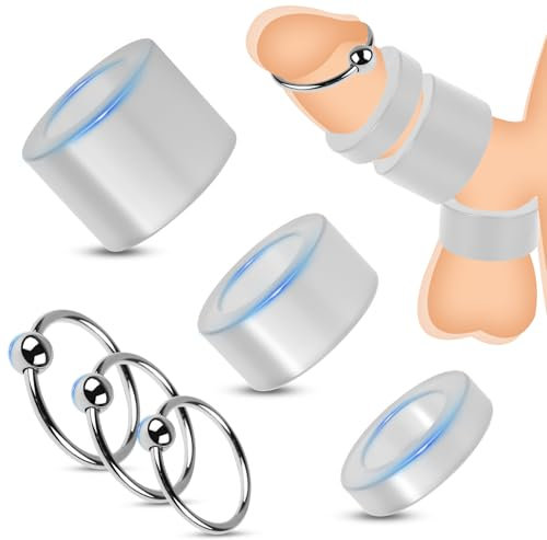BDSMLOVE Penisringe Set 6 PCS,Hodenringe für den Mann,Hodenstrecker Ballstretcher Penisring Cockringe extrem Edelstahl,erotisches Sexspielzeug für Paare Männer extrem Sex Toyset Herren (Transparent)