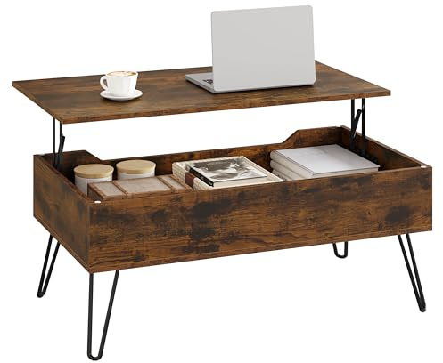 WOLTU Mesa de Centro Elevable, Mesa de Salon con Espacio Interno