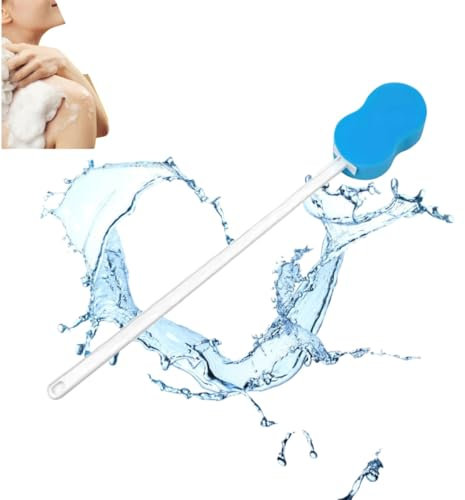 Spugna con Manico Lungo per il Corpo, Spazzola da Doccia per la Pulizia della Schiena e del Posteriore