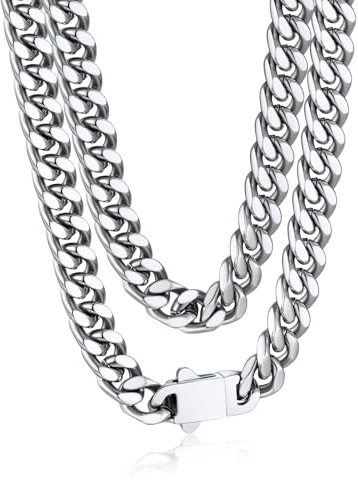 Bandmax 7mm 71cm Cadena Cuello de Eslabones Cubanos Grande Resistente al Sudor para Hombres Pareja Joya Hip Hop Rock Rap