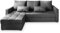 Masseno Ecksofa KOS PIK M mit Schlaffunktion L-Form, Sofa mit Bettkasten, Wohnzimmersofa, Couch, Soffa, Bettsofa, Couchgarnitur- Grau, Monolith 85