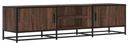 vidaXL Mobile TV Rovere Marrone 160x35x41 cm Legno Multistrato Metallo, Supporto TV, Mobile HiFi, consolle TV, credenza TV
