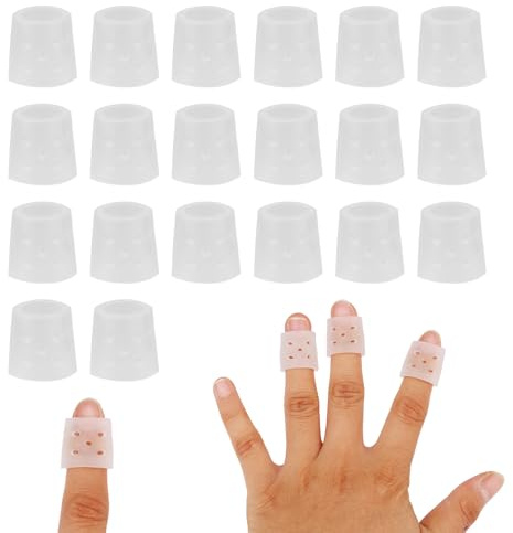 20pz Manicotti Protezione Dita, Lavabili e Riutilizzabili Protezioni per Le dita Guanti Trasparenti Anti-Pizzicamento della Pelle per Protezione Antigraffio e Punta delle Dito