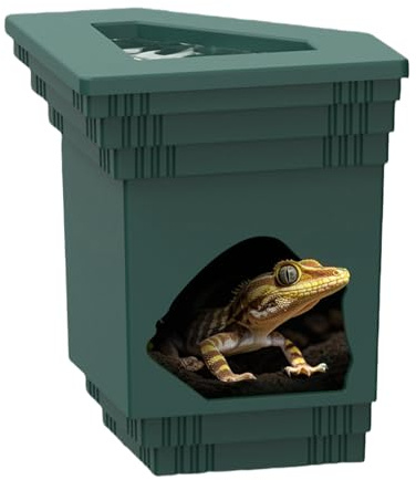 För reptilfoder – skäggdrakhus med strömförsörjning – badrumsområde akvarium dekoration för hornade grodor amfibier