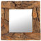 DESIGN DELIGHTS Holz WANDSPIEGEL Teak 50 | Teakholz (erodiert), Natur, 50x50x3 cm (HxBxT) | Spiegel mit Rahmen aus echtem Vintage Treibholz/Fundholz