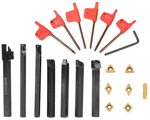 Lot de 21 burins de tournage en acier au carbone 7 x 10 mm Accessoires pour bancs de tournage