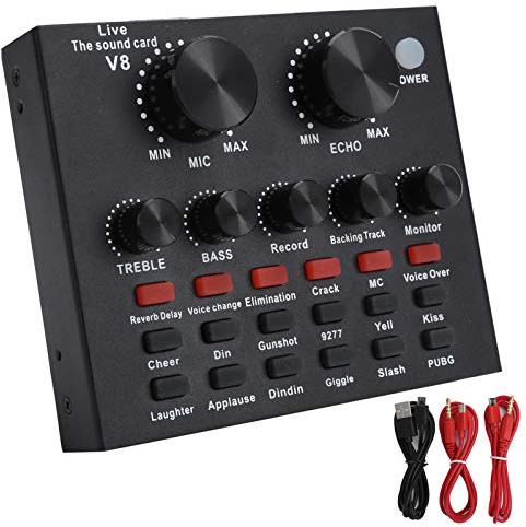 Live Sound Card,7 Connection Methods Live Sound Card Voice Changer Bluetooth Support Mobile Phone Computer Headset Using,with 18 Kinds of Sound Effects