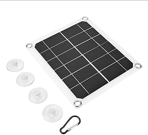 WFEI Panel Solar de 10W, Cargador de batería portátil de Doble USB 5V 2A, Cargador de Coche de Placa de celda Solar para teléfono, RV, Coche, Barco, yate, Camping