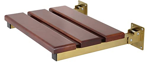 Kingston Brass KBSS1916BB Chaise 19 x 16 Wall Mount Folding Shower Seat, Brushed Brass