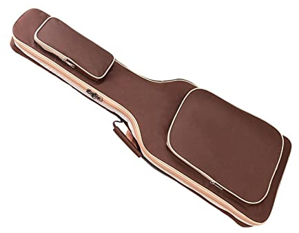 E-Gitarren-Koffer, Doppelgurte, Polster mit, Organizer, Bass-Tasche für Konzertreisen, KAFFEE