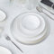 Karaca x Hussein Chalayan Streamline Sun Path 59-Piece New Generation Bone China Dinner Set for 12 People, Dinner Plates, Pasta Bowls, Side Plates, Soup Bowls, Serving Platters, White Platinum