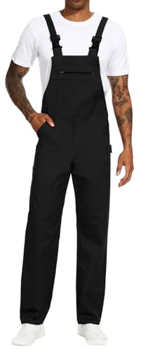 WORK IDEA - Mono de trabajo para hombre, tecnología multibolsillos, Negro , M