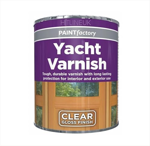 HitlineUK Varnish for Wood, Metal & Concrete - 300ml Oil-Based Gloss Finish Interior/Exterior