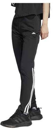 adidas Femme Sereno AEROREADY Cut 3-Stripes Slim Tapered Pants, Black/White, M