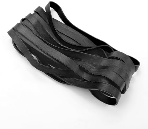 20 Pezzi Elastici in Gomma Nero Set 20 * 1CM Grandi Spessi Strisce Larghi per Pattumiera Casa Ufficio Scuola