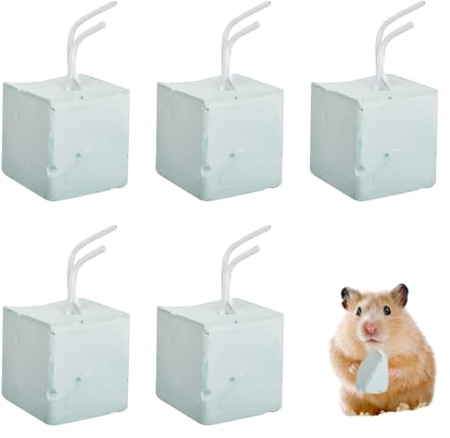 WUSJCOF 5 stück Zahnschleifstein zum Hamster,Vulkanstein,Molarstein für kleine Haustiere,Kaninchen,Chinchillas,Meerschweinchen
