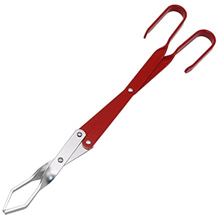 Sunicon Pinzas para leña, Pinzas para Fuego de Mango Largo de Aluminio, Herramienta para agarrar leña con Forma de Tijera, Pinzas para Fuego de Hierro Forjado para Trabajo Pesado