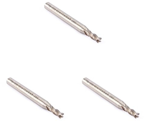 3 Stück HSS-Fräser, 4 Mm, CNC, Gerader Schaft, 4 Nuten, Schaftfräser für Kupfer, Aluminium, Werkzeugstahl, 4/4,5/6/8/10/12 Mm, für den Formenbau mit Wärmebehandlung