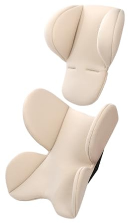 Tommiy Supporto per la testa del seggiolino auto per neonati, cuscino morbido per passeggino, cuscino per il collo per seggiolini auto, passeggino, carrozzina, lettino (beige)