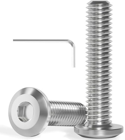 Wavanta M5 Bolts, M5 x 25mm Flat Head Hex Socket Cap Screws Bolts, Full Thread A2 304 Stainless Steel Screws with Hex Key, Ideal for Furniture Assembly/Machinery Repair Pack of 20