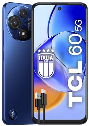 TCL 60 5G, Smartphone 5G, pantalla NXTVISION 6.8 120Hz HD+, RAM 16GB, memoria 256GB, doble cámara 50MP con macro + 5MP UW, batería 5200mAh, 18W Fast Charge, Midnight Blue + Cable USB-C adicional