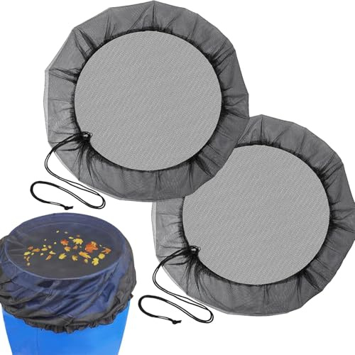ZIOYANE Rain Butt Net Cover, 80cm, 2 Pack, Adjustable Drawstring Protective Cover for Rainwater Barrels, Keeps Out Leaves and Debris