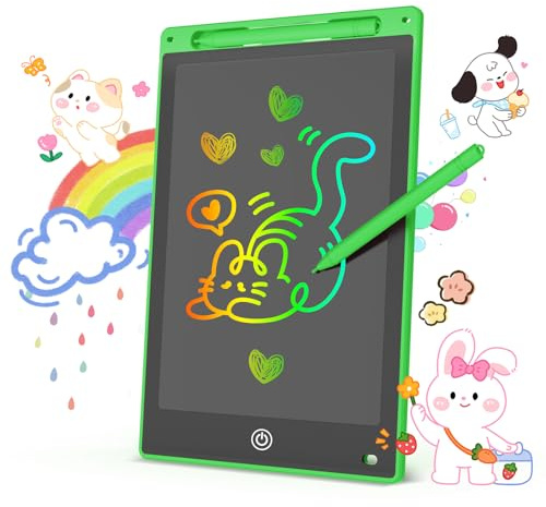 Tableta gráfica LCD Escritura Colorida, Pizarra Digital Borrable con Botón Eliminar y Bloqueo de Pantalla, Juguete Educativo y Regalo de Cumpleaños y Navidad (Verde, 12 inch)