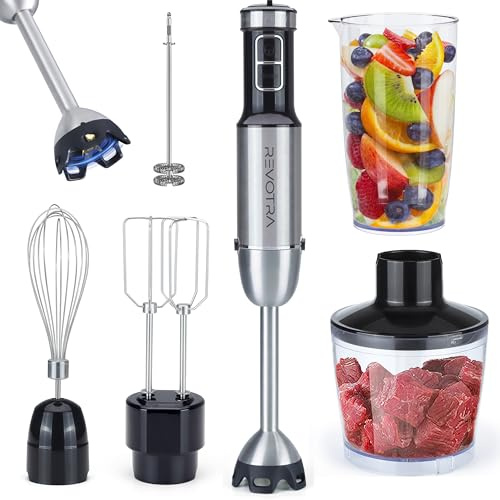 REVOTRA Immersion Blender Handheld, 6 in 1 Hand Blender Stainless Steel