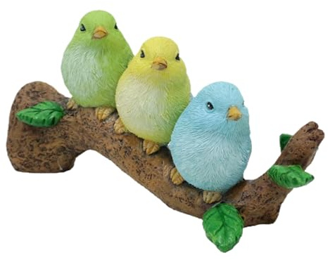 Estatua De Pájaro – Figura De Resina De 4.9 X 2.3 Pulgadas, Porche Al Aire Libre, Suministro De Accesorios De Uso Para Sala De Estar, Escultura Moderna Colgante, 1 Juego De 170 G De Jardín, Patio, Par