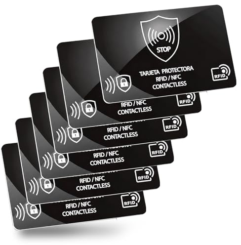 RFID Blocking Card 6 Pack, Ultra Thin Wallet Shield Card for Contactless Protection, Credit Card Protector for Credit Card Holder RFID Blocking, Anti Theft NFC Blocker for RFID Purses for Women Men