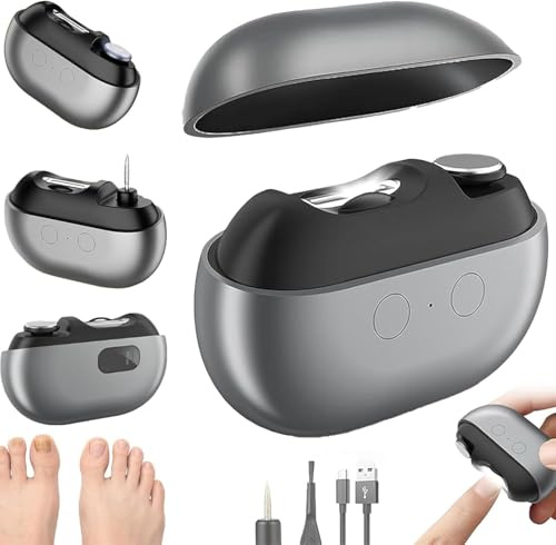 Coupe Ongle Électrique Pied et Main, Rechargeable Silencieux, Lime à Ongle 3-en-1 avec LED, Pour Ongles Durs et Épais, Idéal pour Seniors, Adultes et Bébé (Noir)