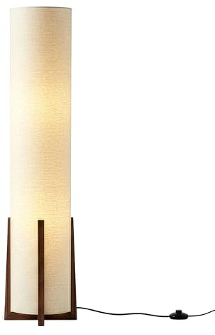Brightech Parker Paper Lantern Floor lamp, 48 Inch Tall Lamp with Wood Frame, Asian Design for Bedroom, Decorative Tower Shade Lamp for Living Rooms & Offices, Great Living Room Décor