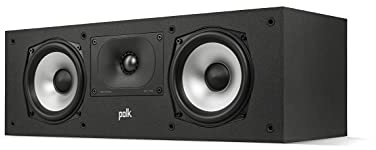 Polk Monitor XT30 Compact Center Channel Speaker - Hi-Res Audio Certified, Dolby Atmos & DTS:X Compatible, 1 Terylene Tweeter & Dual 5.25 Dynamically Balanced Woofer, Midnight Black (Renewed)