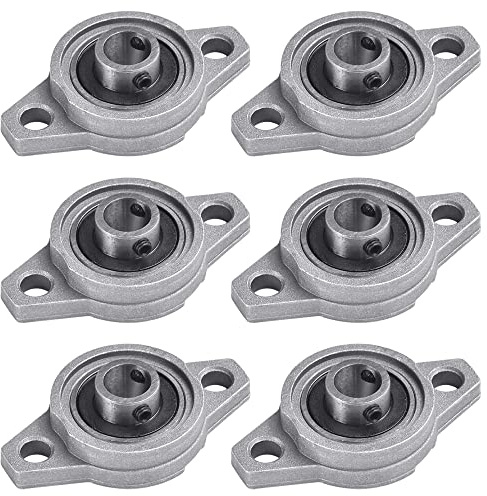 XAVSWRDE 6 Stück KFL000 Stehlager 10mm Flanschlager Selbstausrichtend Stehlager Rhombische Flanschlager Horizontale Zinklegierung Kugellager Lagerblock für 3D Drucker Innendurchmesser 10mm Durchmesser