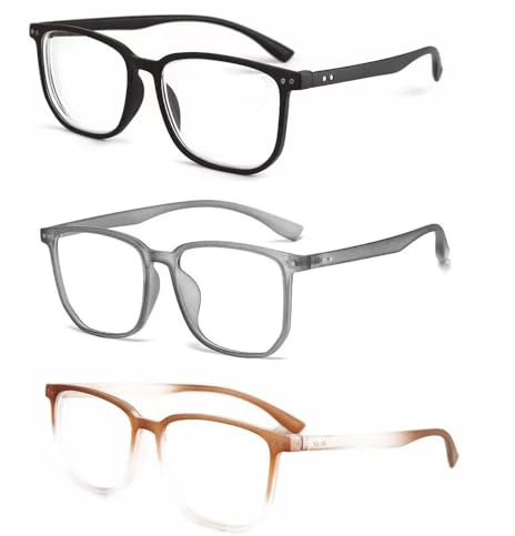 HDiGit 3 Pack Nearsighted Glasses for Women Men Distance Myopia Glasses Distance Glasses For Driving (-2.5)