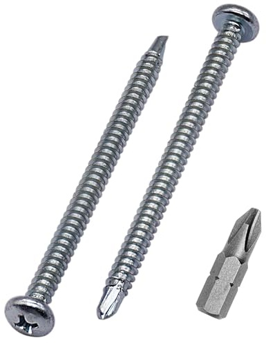 SKIR'CO (100 piezas) Tornillos autoperforantes 4,8 x 70 mm, Cabeza Alomada Phillips, tornillos galvanizados DIN 7504 N, tornillos autorroscantes
