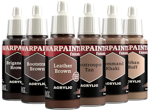 The Army Painter, Warpaints Fanatic Flexible Triad: Browns, 6 x 18 ml acrylic paints - Miniature quality hobby paint for Dungeons and Dragons (DnD) & Warhammer Miniatures