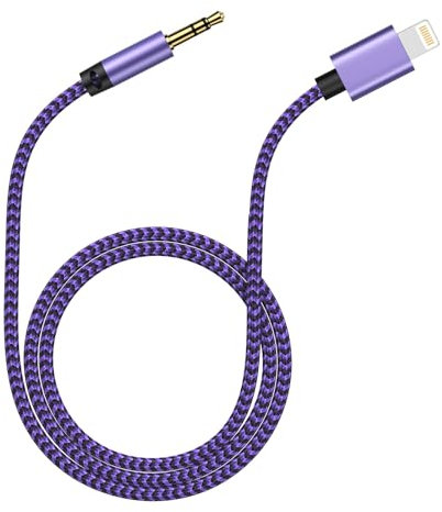 Aux Cable for iPhone in Car, 3.5mm Jack Aux to Lightning Cable for iPhone 14/14 Pro/14 Pro Max/14 Plus/13/12 Mini/11/XS/XR/X/8/7 [MFi Certified] Adapter Aux Cord for Car Stereo/Headphones/Speaker