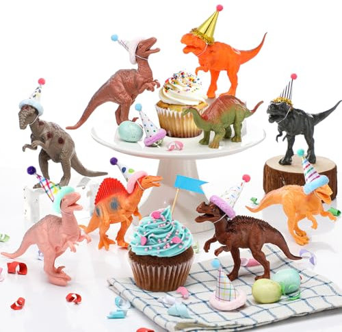 Colingmill 18 Pcs Dinosaur Birthday Decorations Mini Party Hats Topper