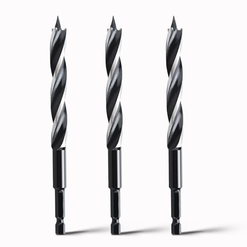 hsawbit Lot de 3 forets à bois extra longs de 12 mm x 155 mm pour le travail du bois, du plastique, des cloisons sèches
