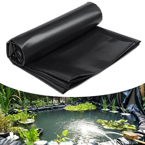 Revestimiento mejorado de polietileno de 5 capas para estanques al aire libre, color negro, ideal para peces, patos, jardín, camas elevadas y paisajes acuáticos