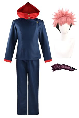 Zhongkaihua JJK Gojo Satoru Cosplay Costume Gojo Satoru School Uniform with Wig Sunglasses Prop Outfit Stage Role Play Halloween Party Carnival for Fans
