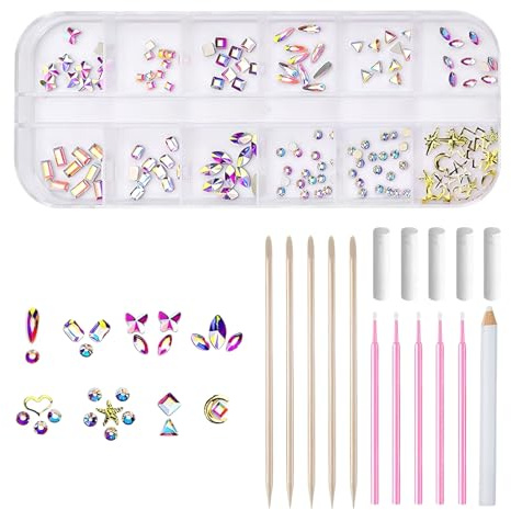 Alyxen Kit Strass Dentaire, Gemmes Dentaires pour Décoration de Dents De Ongles, Kit de Bijoux Dentaires, DIY Strass Dent pour Fêtes de Maquillage Célébrations Jeux de Rôle