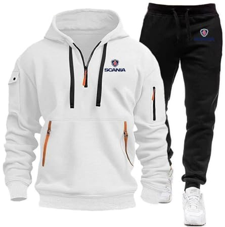 Tuta da uomo for SCANIA, set da 2 pezzi con cappuccio e zip intera, tute da ginnastica con cappuccio e maniche lunghe.(D,L)