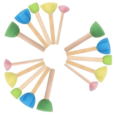 TOYANDONA Tampons Mousse à Peindre DIY Garçon et Filles, Lot 15 Pièces, Éponges Réutilisables Lavables, Outils Peinture Créative pour Arts et Bricolage Garçon et Filles
