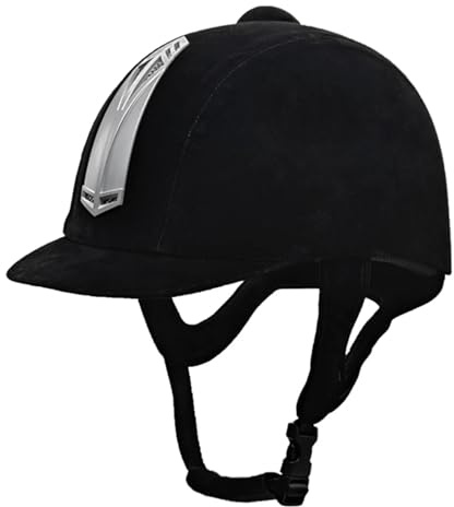 Casco da equitazione for uomo, donna e bambino, for, casco portatile Per Equitazione e Salto Ostacoli(Black Model B,54(52-54cm))