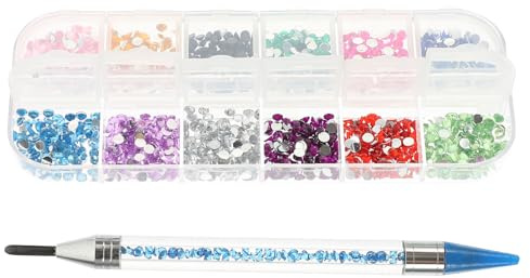 Générique Stylo à Dessin Diamant Multifonction Bleu avec Sélecteur de Strass et Boîte de Strass Kit Manucure Nail Art pour Décoration Ongles et Accessoires Diy, Outil Pointillage Précis