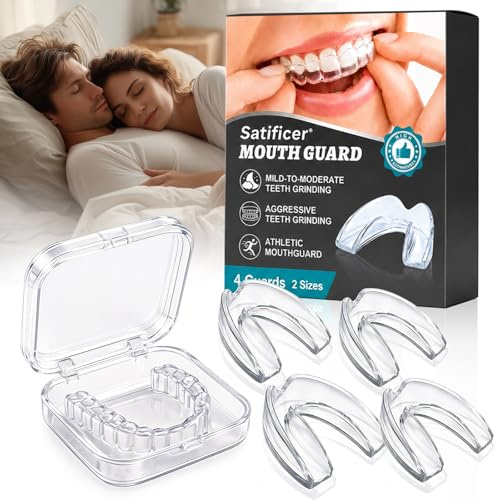 4 st Bruxism tandkanna, återanvändbart tandskydd, termoformbar bruxism tandkanna, bekvämt natttandskydd, förbättrar sömnkvaliteten